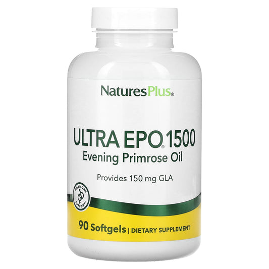 NaturesPlus, Ultra EPO 1500, Evening Primrose Oil, 90 Softgels - Image 1