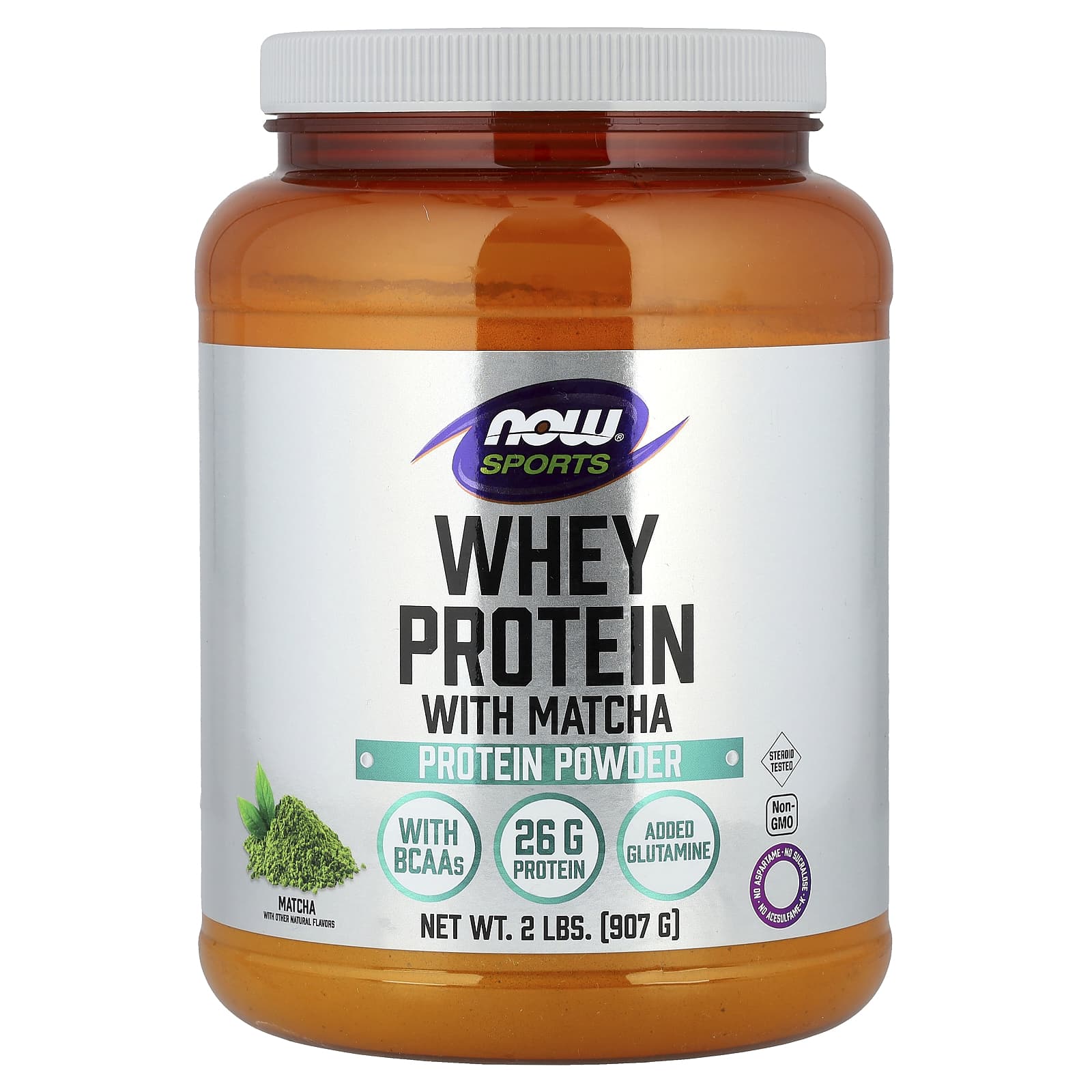 NOW Foods, Sports, Whey Protein Powder, Matcha, 2 lbs (907 g) - Image 1