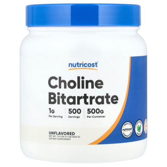 Nutricost, Choline Bitartrate, Unflavored, 17.9 oz (500 g) - Image 1