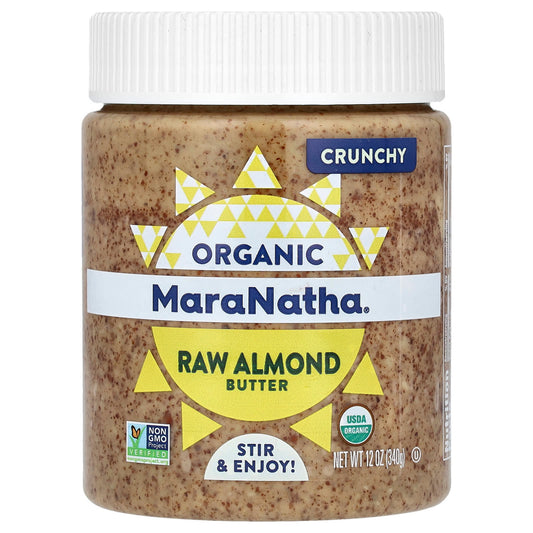 MaraNatha, Organic Raw Almond Butter, Crunchy, 12 oz (340 g) - Image 1