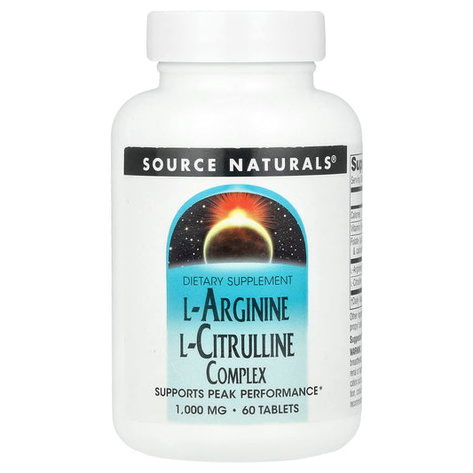 Source Naturals, L-Arginine L-Citrulline Complex, 60 Tablets - Image 1
