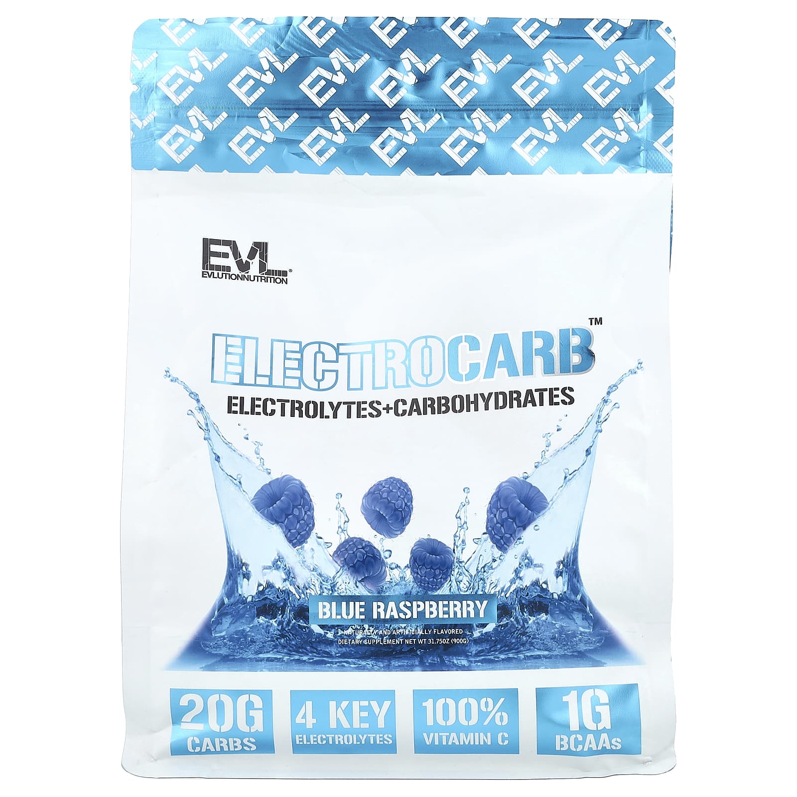 EVLution Nutrition ElectroCarb™ Workout Fuel - Blue Raspberry, 900g - Image 1