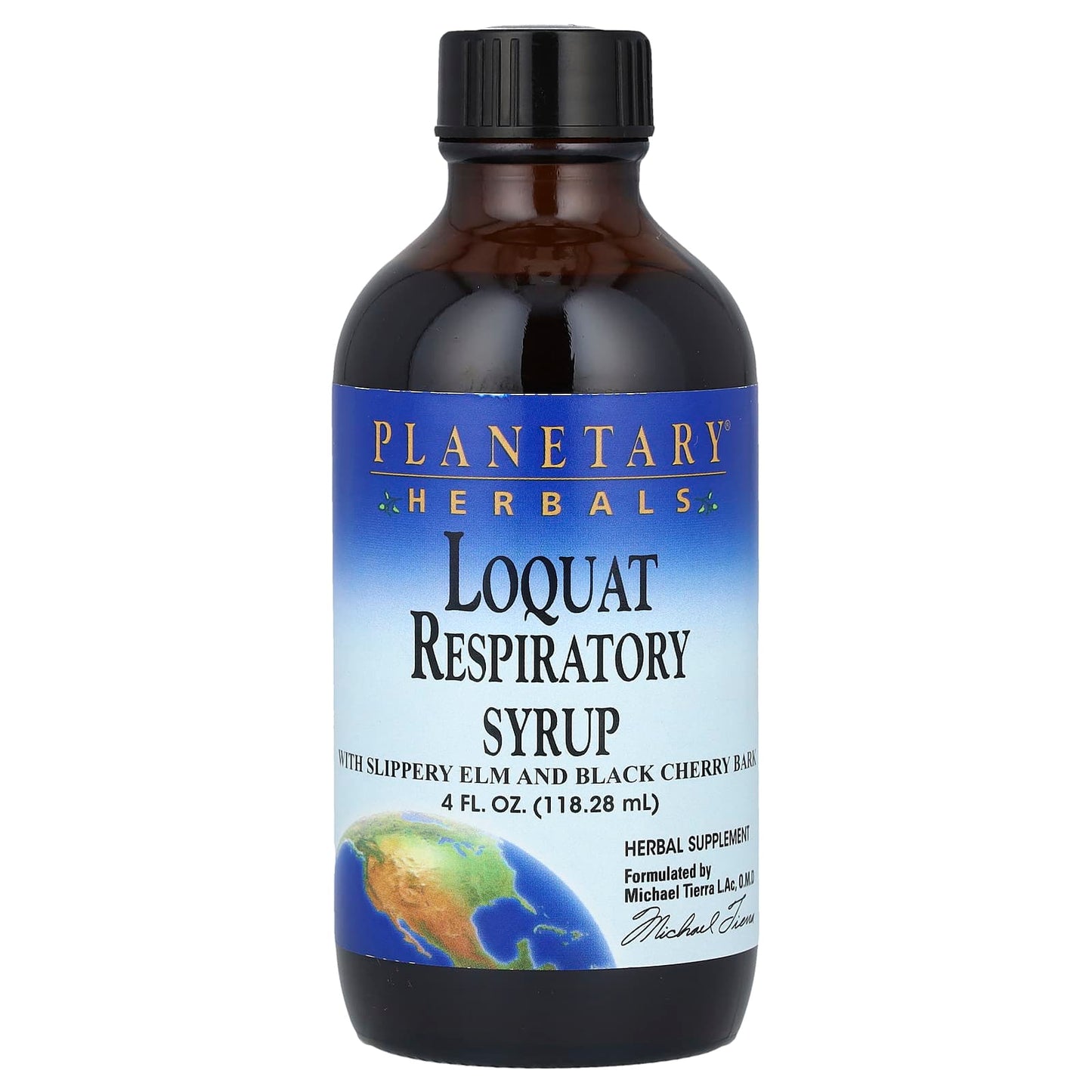 Planetary Herbals, Loquat Respiratory Syrup, 4 fl oz (118.28 ml) - Image 1