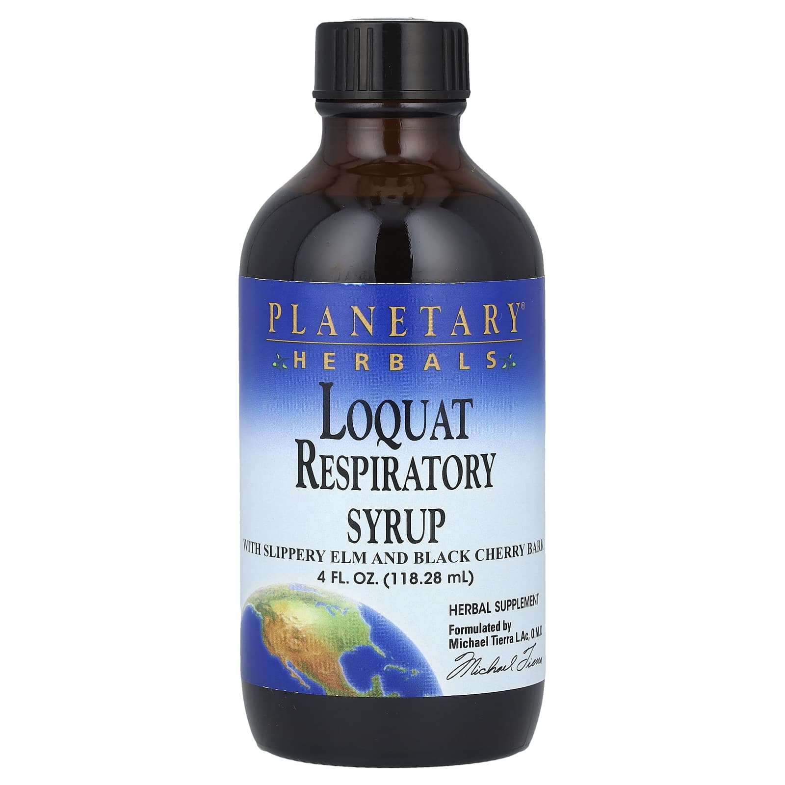 Planetary Herbals, Loquat Respiratory Syrup, 4 fl oz (118.28 ml) - Image 1