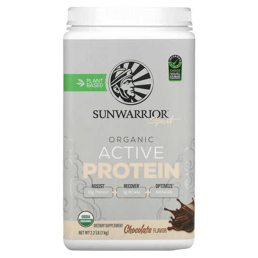 Sunwarrior, Sport, Organic Active Protein, Chocolate, 2.2 lb (1 kg) - Image 1