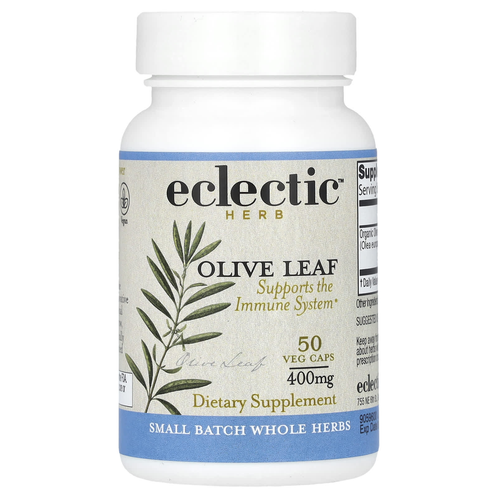 Boost Immune System with Organic Olive Leaf Capsules by Eclectic Herb - Image 1