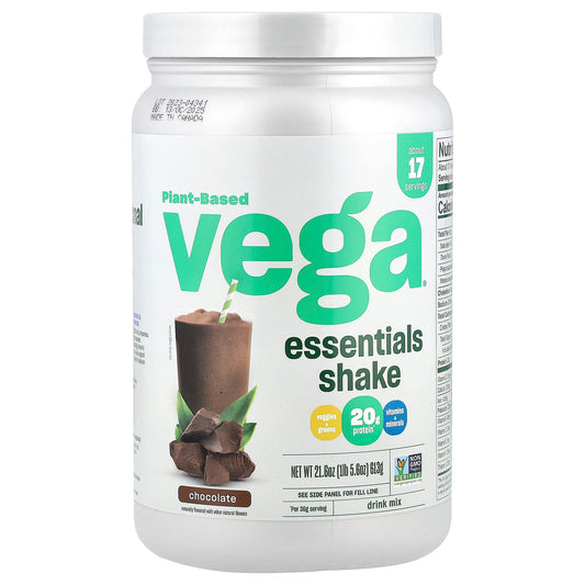 Vega, Plant-Based Essentials Shake, Chocolate, 1 lb 5.6 oz (613 g) - Image 1