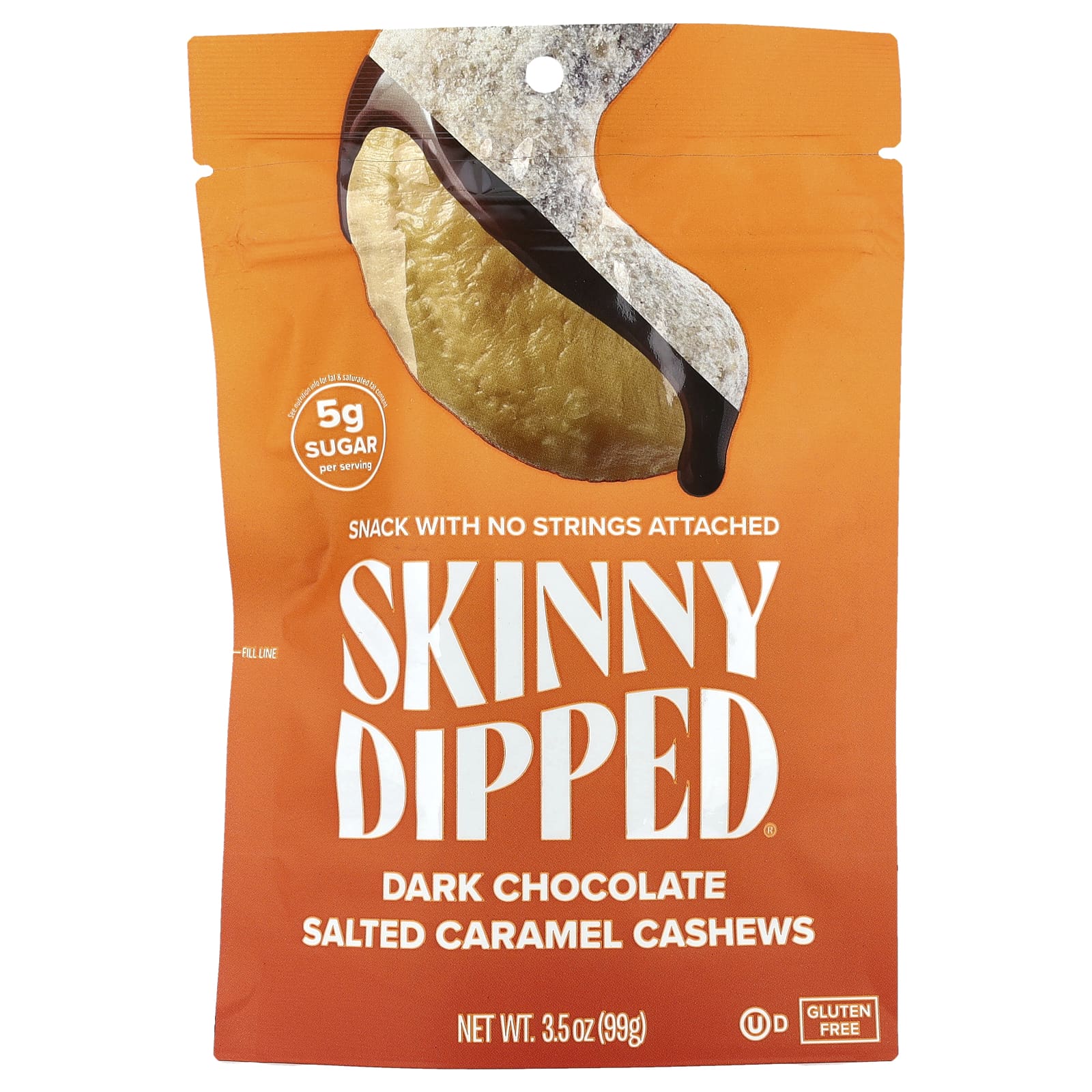 SkinnyDipped, Dark Chocolate Salted Caramel Cashews, 3.5 oz (99g)