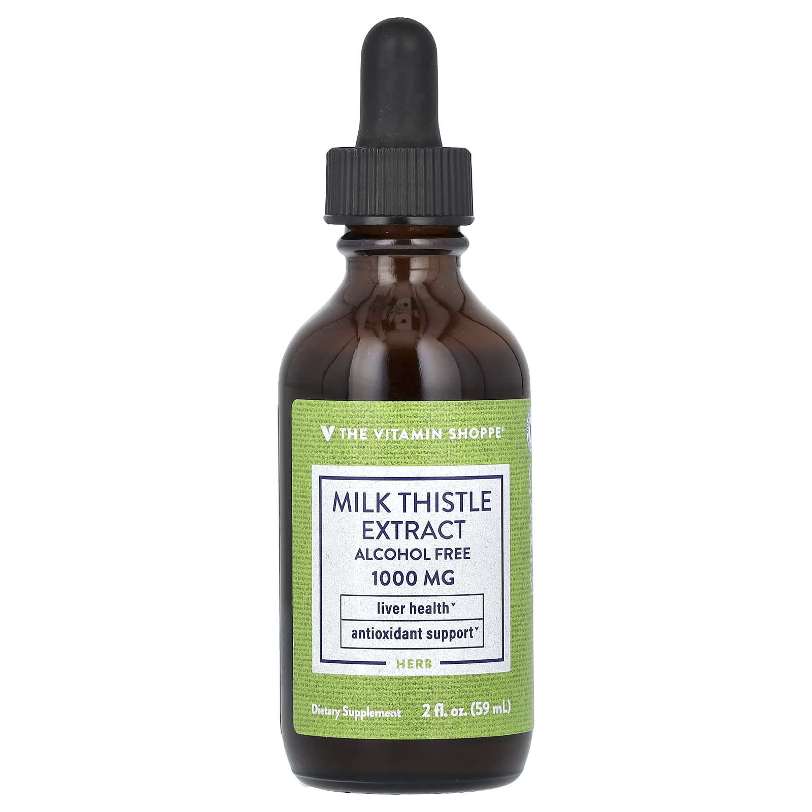 The Vitamin Shoppe, Milk Thistle Extract, Alcohol Free, 1,000 mg, 2 fl oz (59 ml) - Image 1