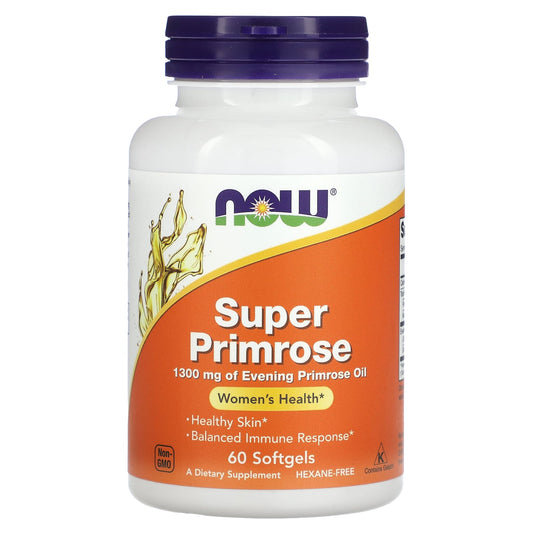 NOW Foods, Super Primrose, Evening Primrose Oil, 1,300 mg, 60 Softgels - Image 1
