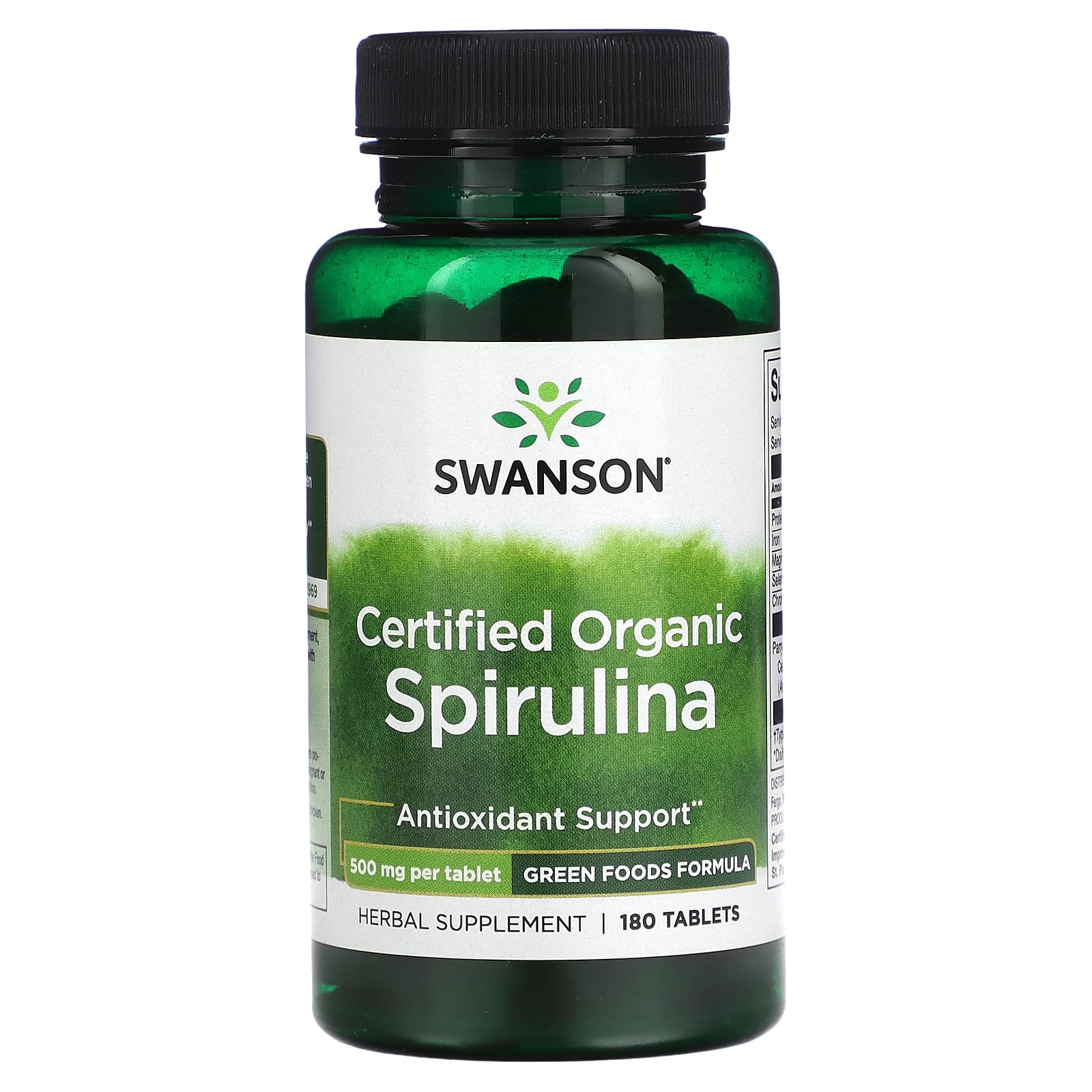 Swanson, Certified Organic Spirulina, 180 Tablets