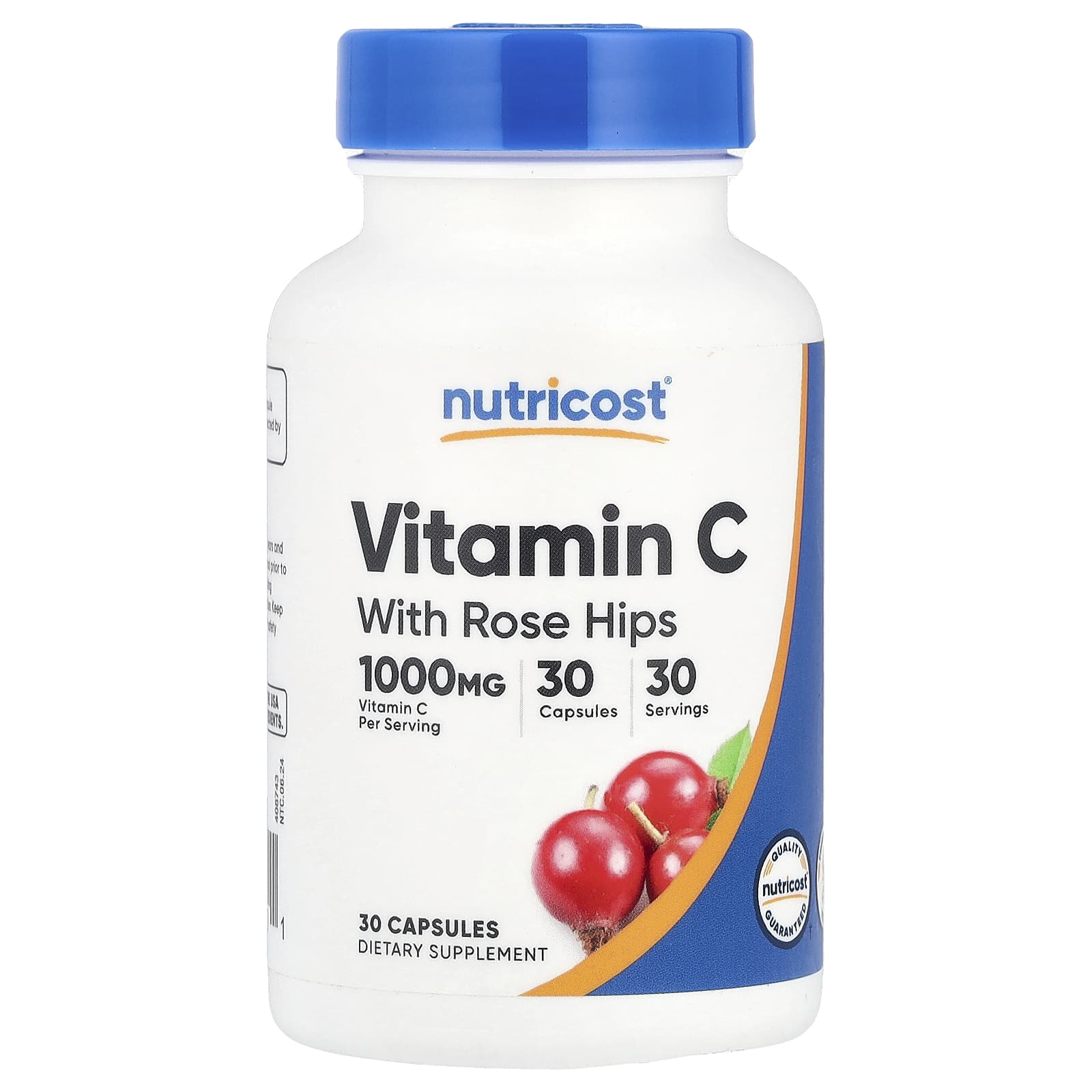 Nutricost, Vitamin C With Rose Hips, 30 Capsules - Image 1