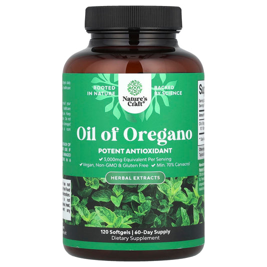 Nature's Craft, Oil of Oregano, 120 Softgels (150 mg per Softgel) - Image 1