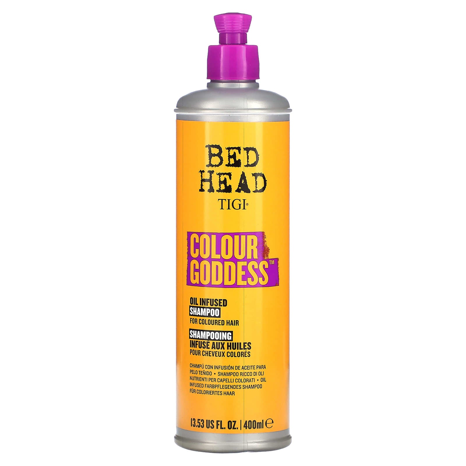 TIGI, Bed Head, Colour Goddess, Oil Infused Shampoo, For Colored Hair, 13.53 fl oz (400 ml) - Image 1