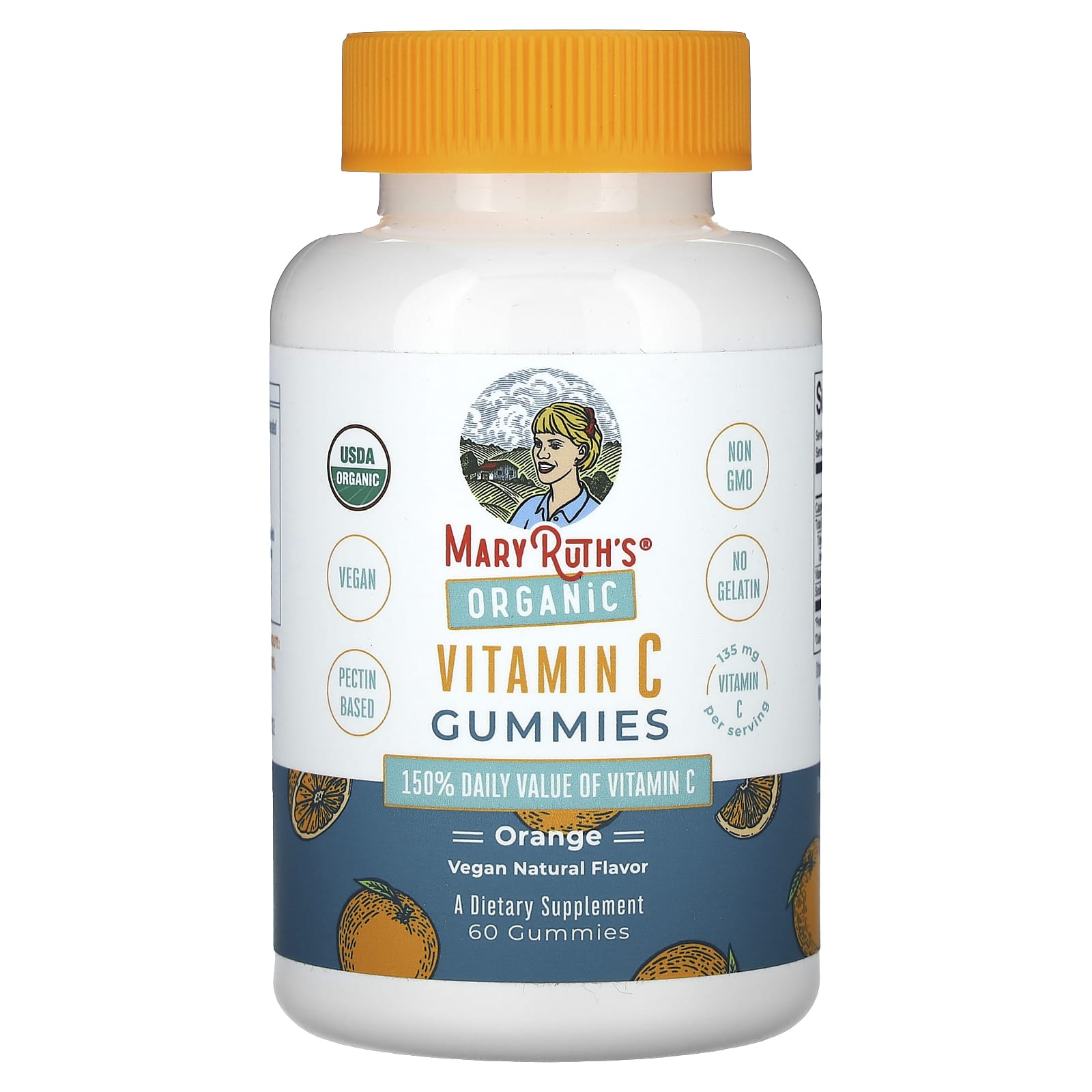 MaryRuth's, Organic Vitamin C Gummies, Orange, 60 Gummies (45 mg per Gummy) - Image 1