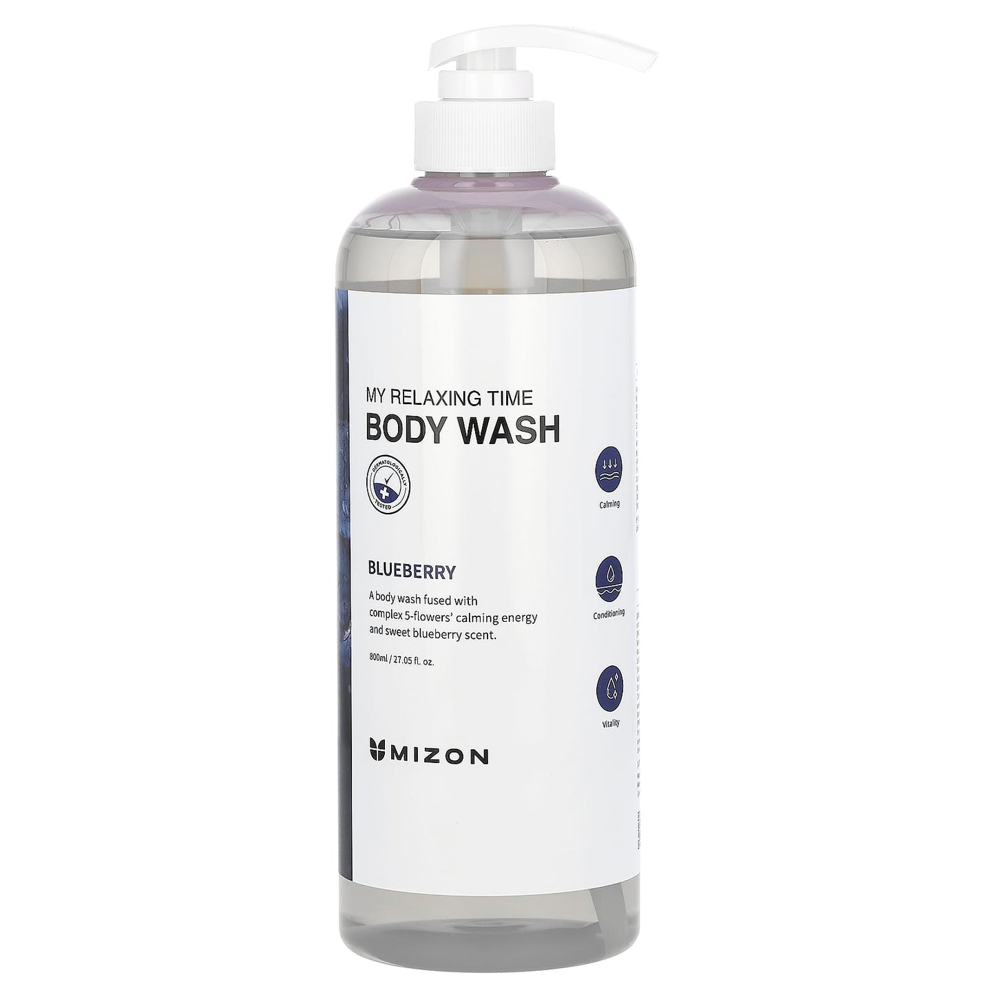 Mizon, My Relaxing Time Body Wash, Blueberry, 27.05 fl oz (800 ml) - Image 1