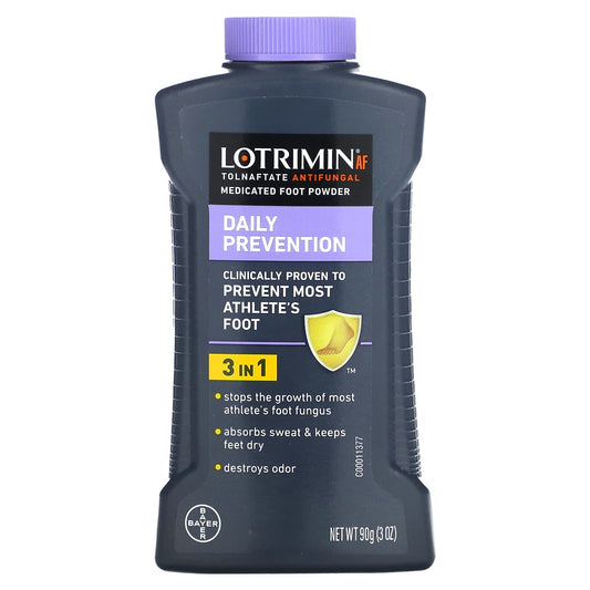 Lotrimin, Athlete's Foot Daily Prevention Medicated Foot Powder, 3 oz (90 g) - Image 1