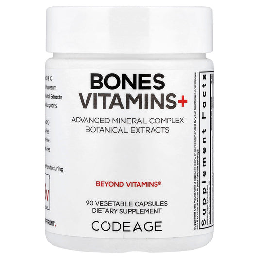 <strong>Codeage Bones Vitamins+ for Stronger Bones</strong> - 90 Vegetarian Capsules - Image 1