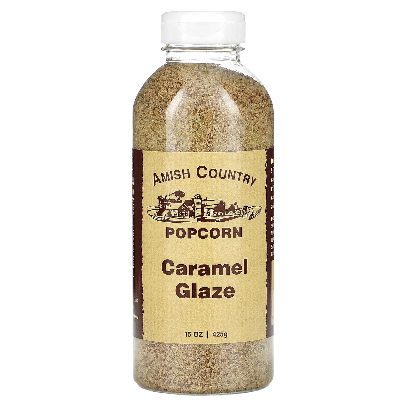 Delicious Amish Country Caramel Popcorn in a 15 oz Bottle - Image 1