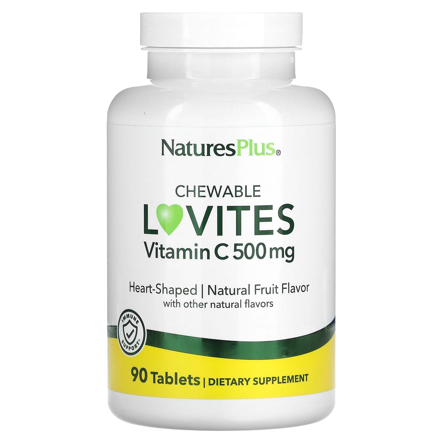 NaturesPlus, Chewable Lovites, Vitamin C, Natural Fruit, 500 mg, 90 Tablets - Image 1