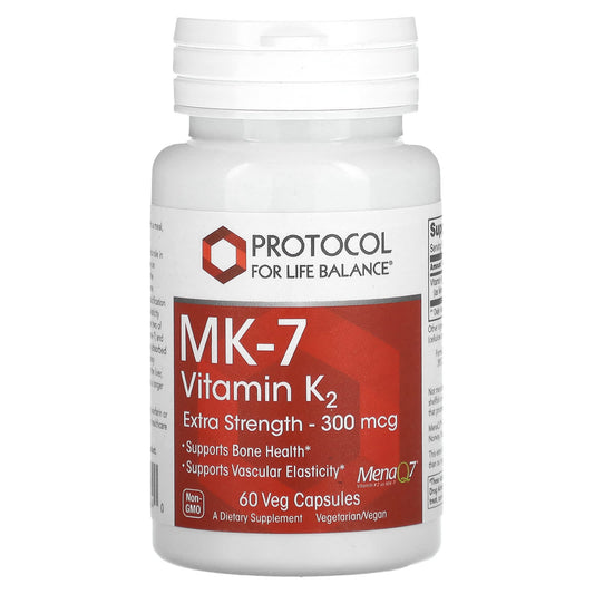 Protocol for Life Balance, MK-7 Vitamin K2, Extra Strength, 300 mcg, 60 Veg Capsules - Image 1