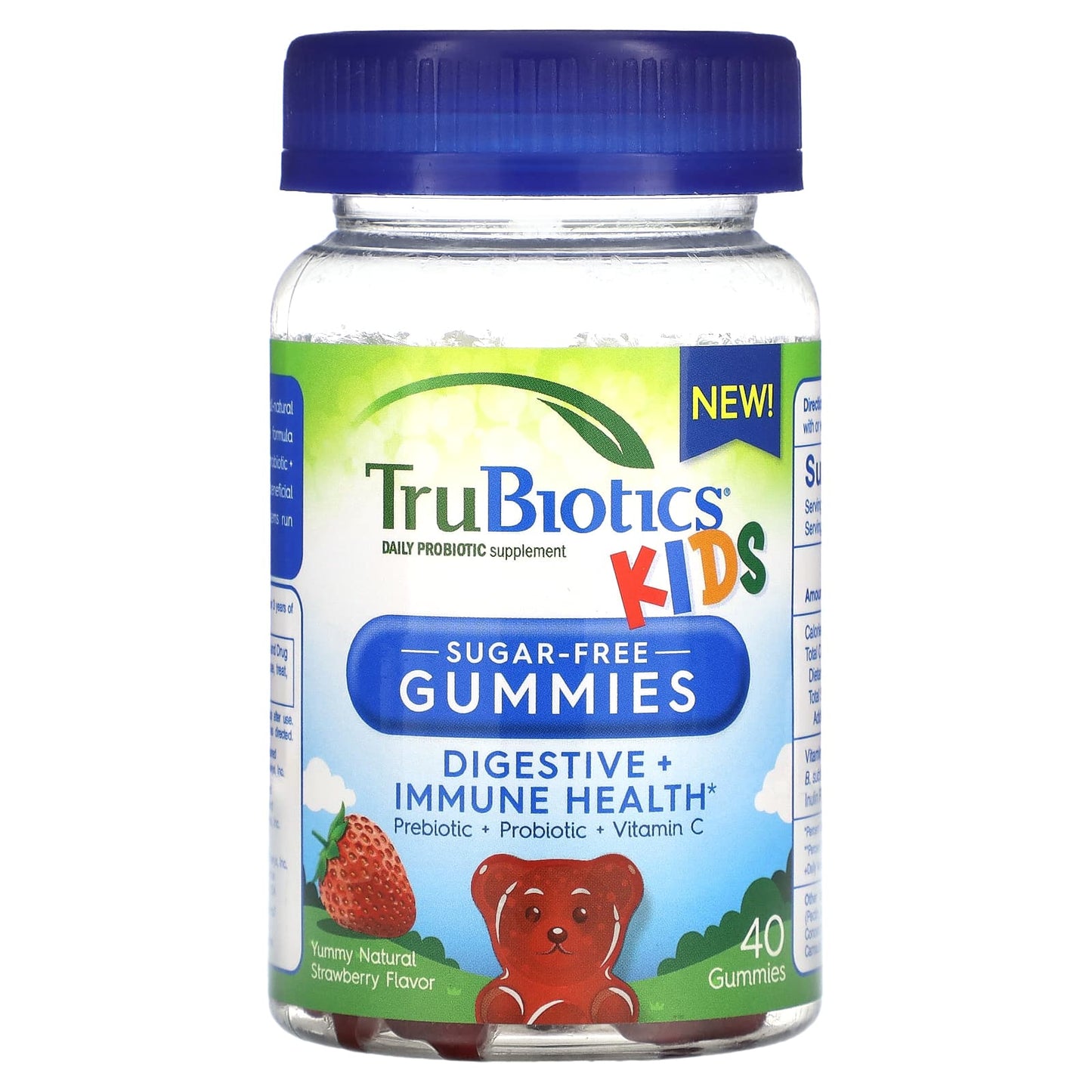 TruBiotics, Kids, Daily Probiotic Supplement, Yummy Natural Strawberry, 40 Gummies - Image 1