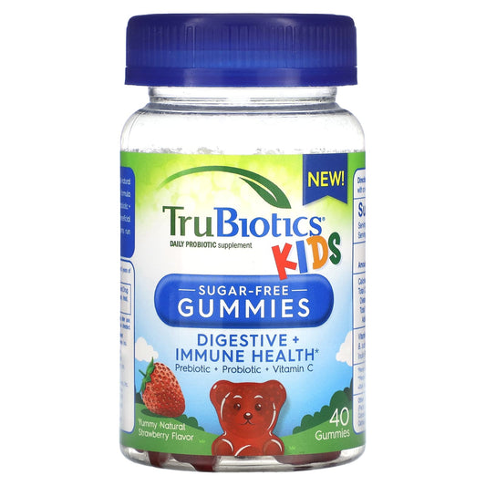 TruBiotics, Kids, Daily Probiotic Supplement, Yummy Natural Strawberry, 40 Gummies - Image 1