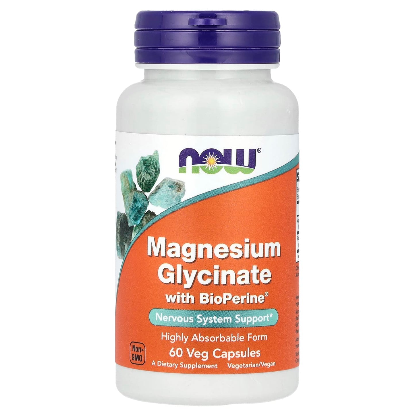 NOW Foods, Magnesium Glycinate With BioPerine®, 60 Veg Capsules - Image 1