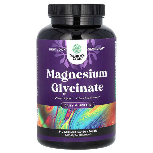 Nature's Craft, Magnesium Glycinate, 240 Capsules (100 mg per Capsule) - Image 1