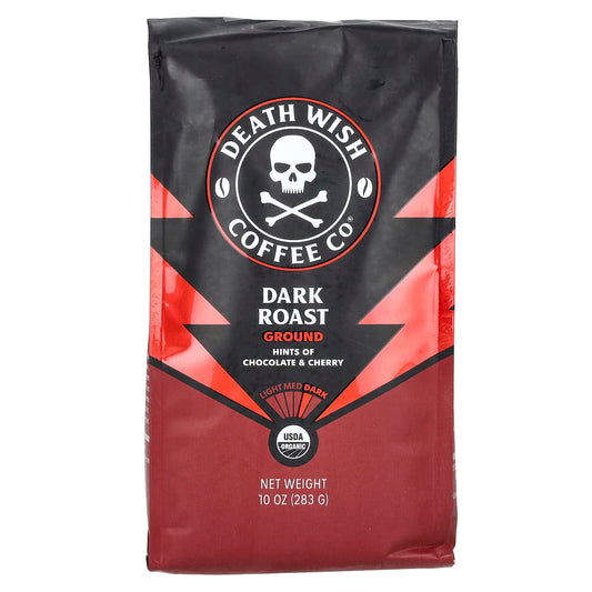 Death Wish Coffee Dark Roast, USDA Organic, 10 oz - Image 1