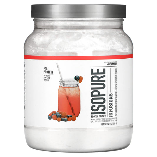 Isopure Infusions Protein Powder, Mixed Berry, 20g Protein Per Serving - Image 1