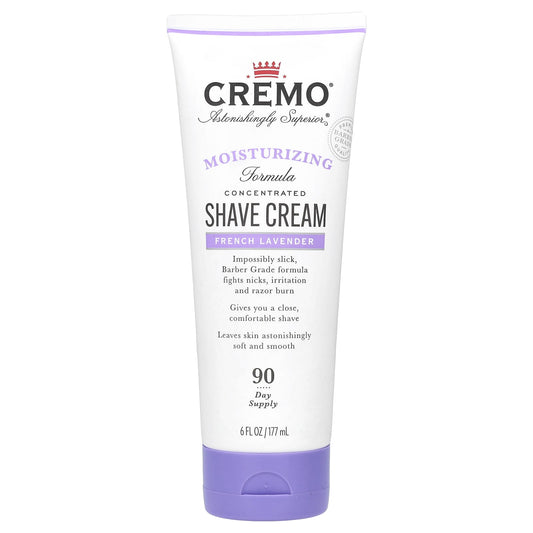 Cremo French Lavender Shave Cream, 6 fl oz - Close, Comfortable Shaving - Image 1