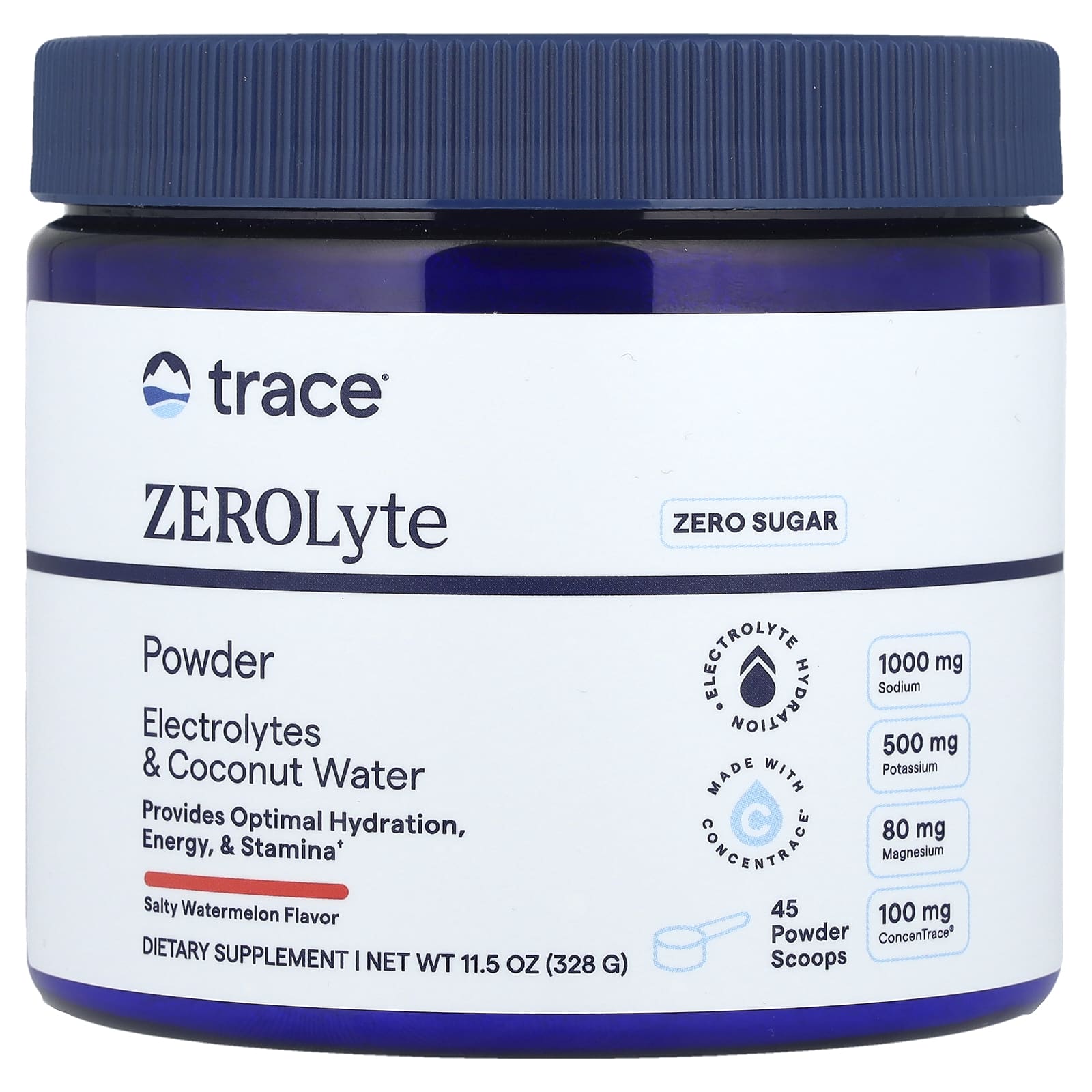 Trace, ZEROLyte Powder, Salty Watermelon, 11.5 oz (328 g) - Image 1