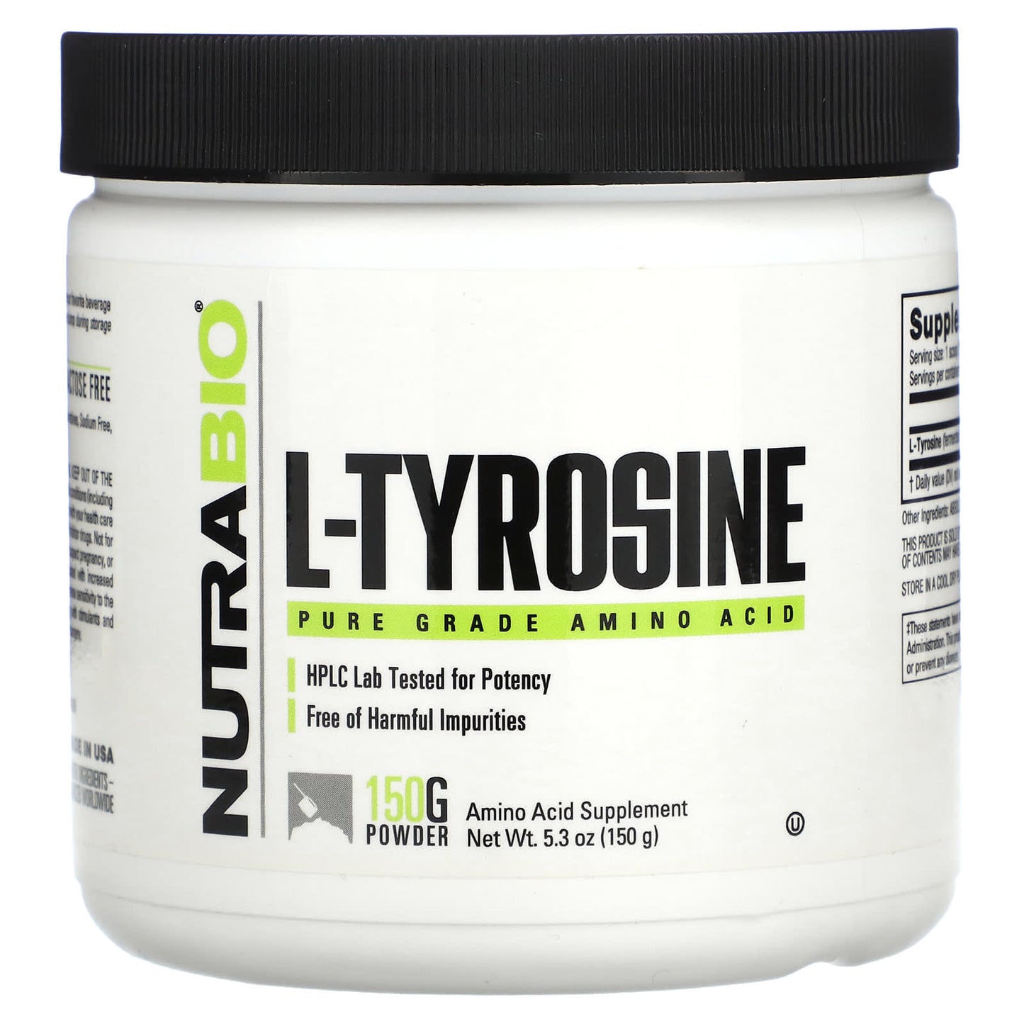 NutraBio, L-Tyrosine, 5.3 oz (150 g) - Image 1