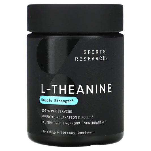 Sports Research, L-Theanine, Double Strength, 200 mg, 120 Softgels - Image 1
