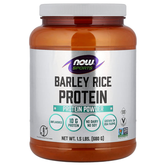 NOW Foods, Sports, Barley Rice Protein Powder, Unflavored, 1.5 lbs (680 g) - Image 1