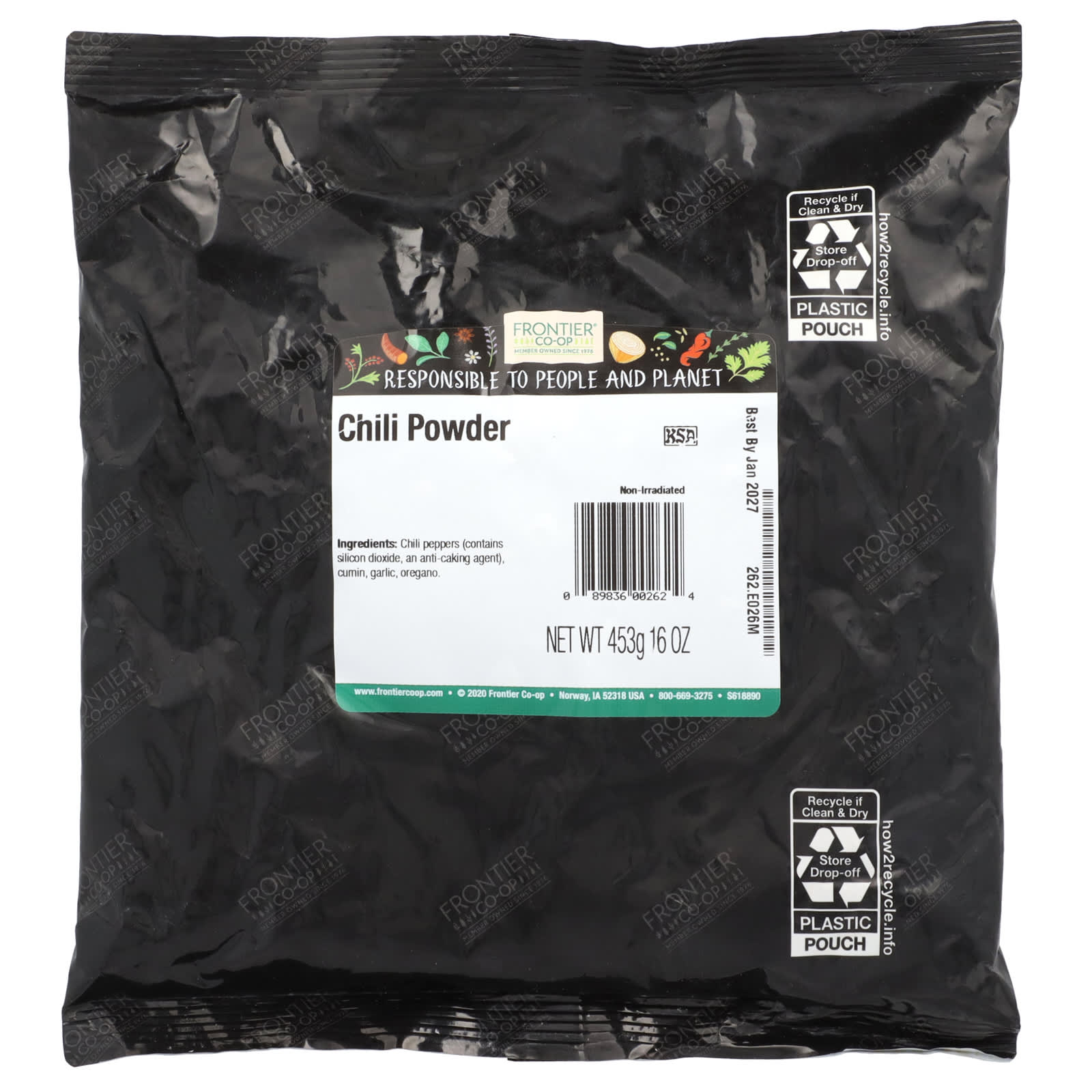 Frontier Co-op Salt-Free Chili Powder, 16 oz - Kosher & Non-Irradiated - Image 2