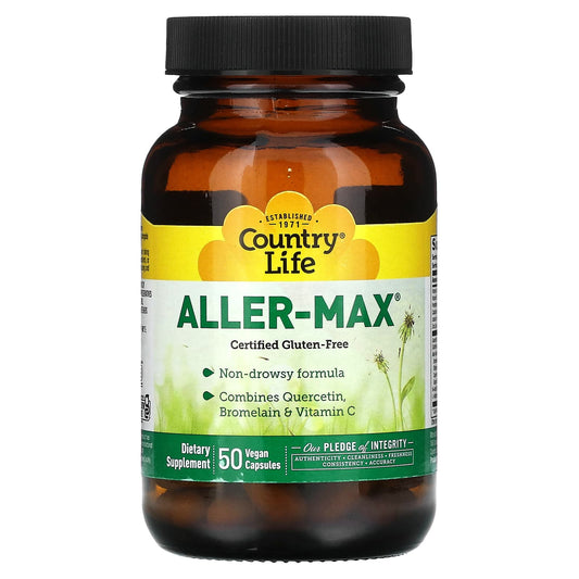 Country Life Aller-Max - 50 Vegan Quercetin, Bromelain & Vitamin C Capsules - Image 1