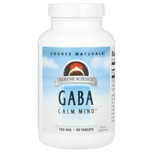 Source Naturals, Serene Science®, GABA, 750 mg, 90 Tablets - Image 1