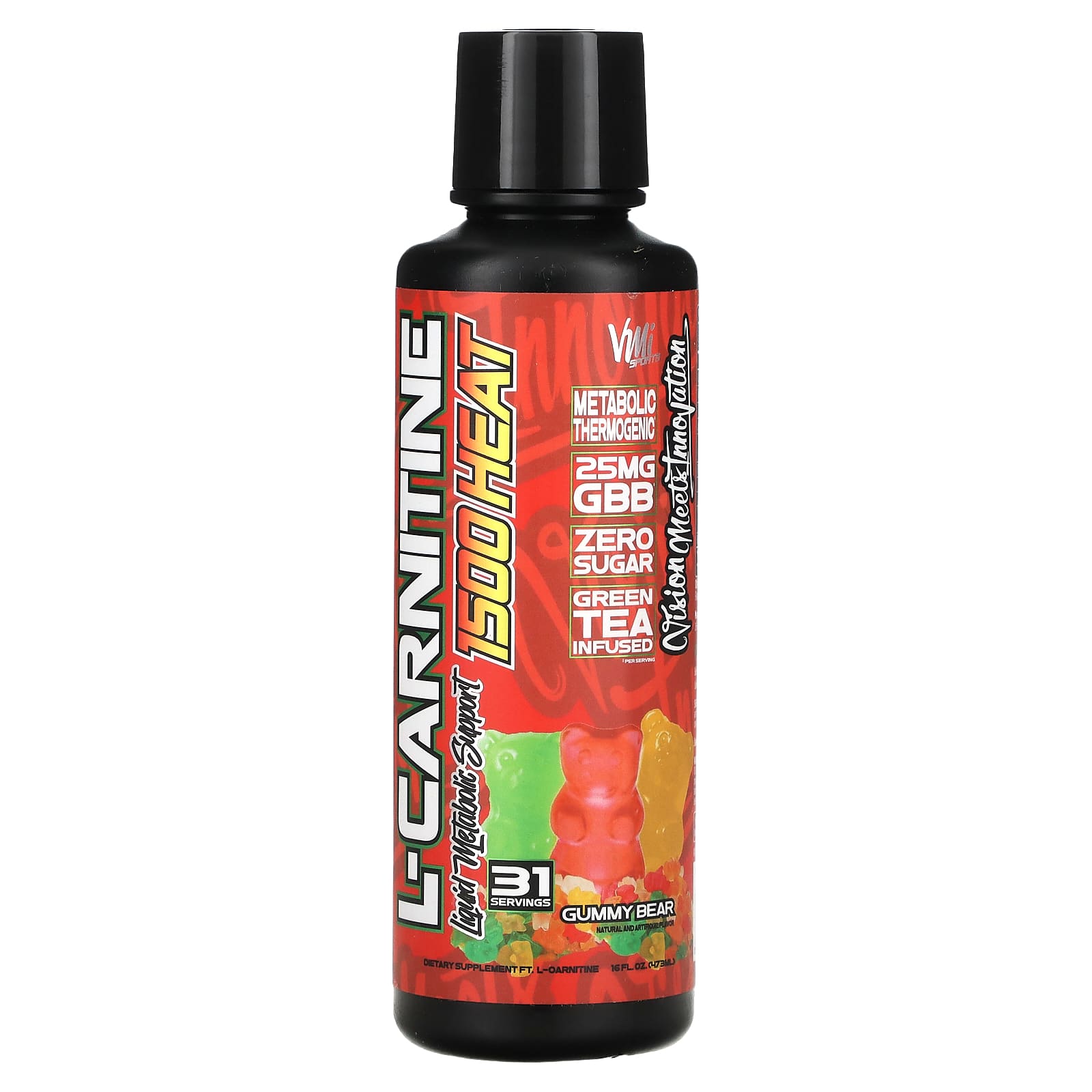 VMI Sports, L-Carnitine 1500 Heat, Gummy Bear, 16 fl oz (473 ml) - Image 1