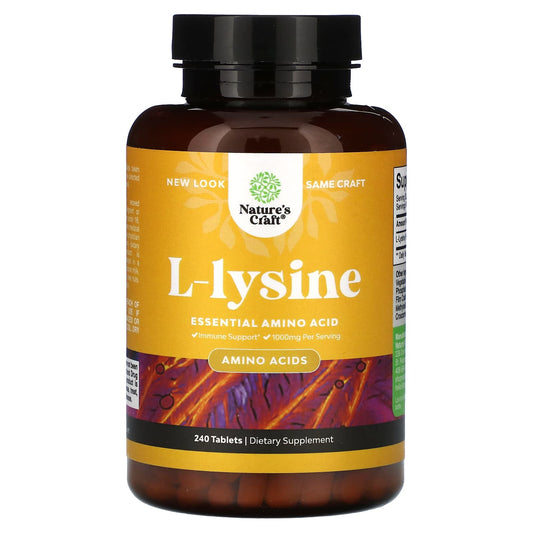 Nature's Craft, L-Lysine, 240 Tablets (500 mg per Tablet) - Image 1
