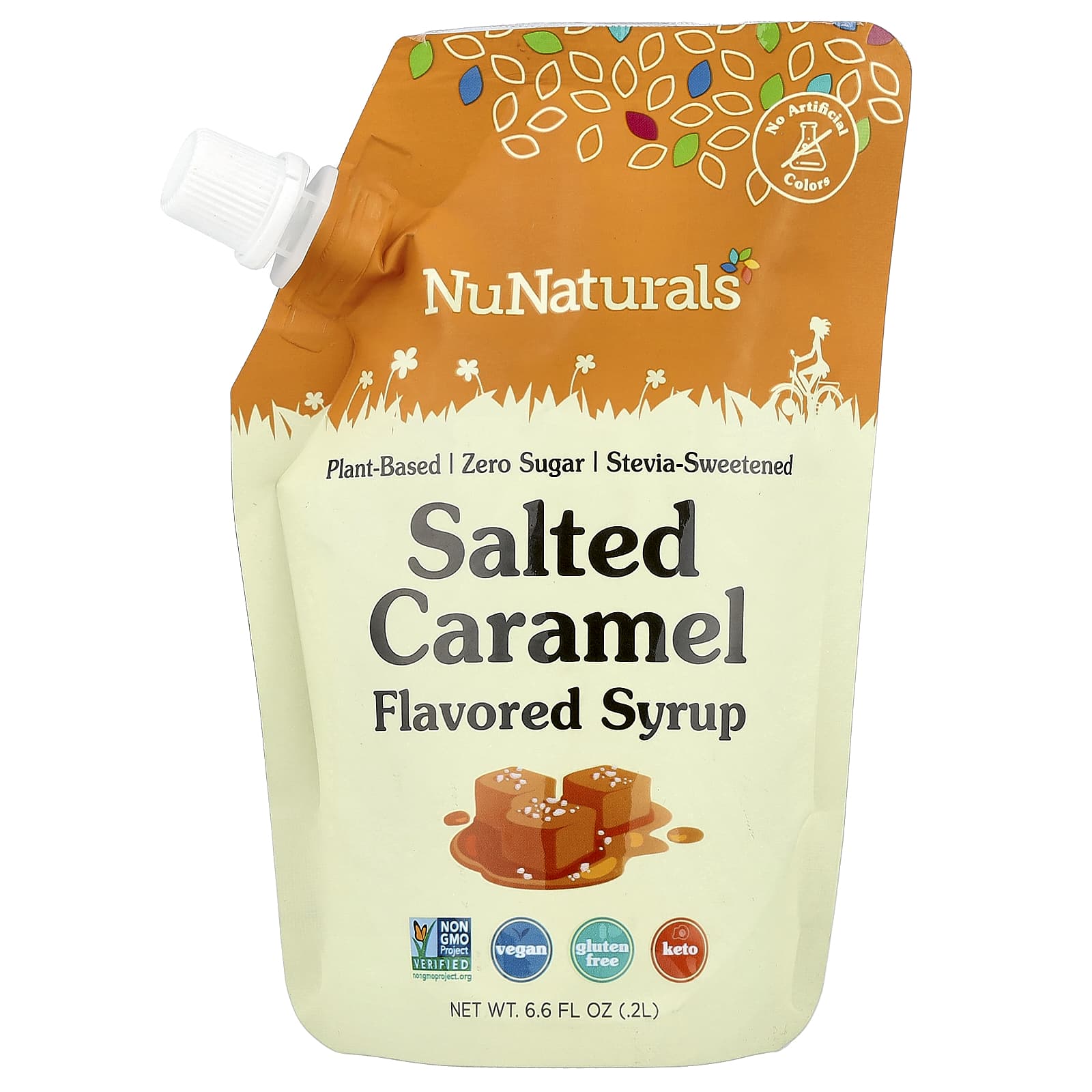 NuNaturals, Salted Caramel Flavored Syrup, 6.6 fl oz (0.2 L) - Image 1