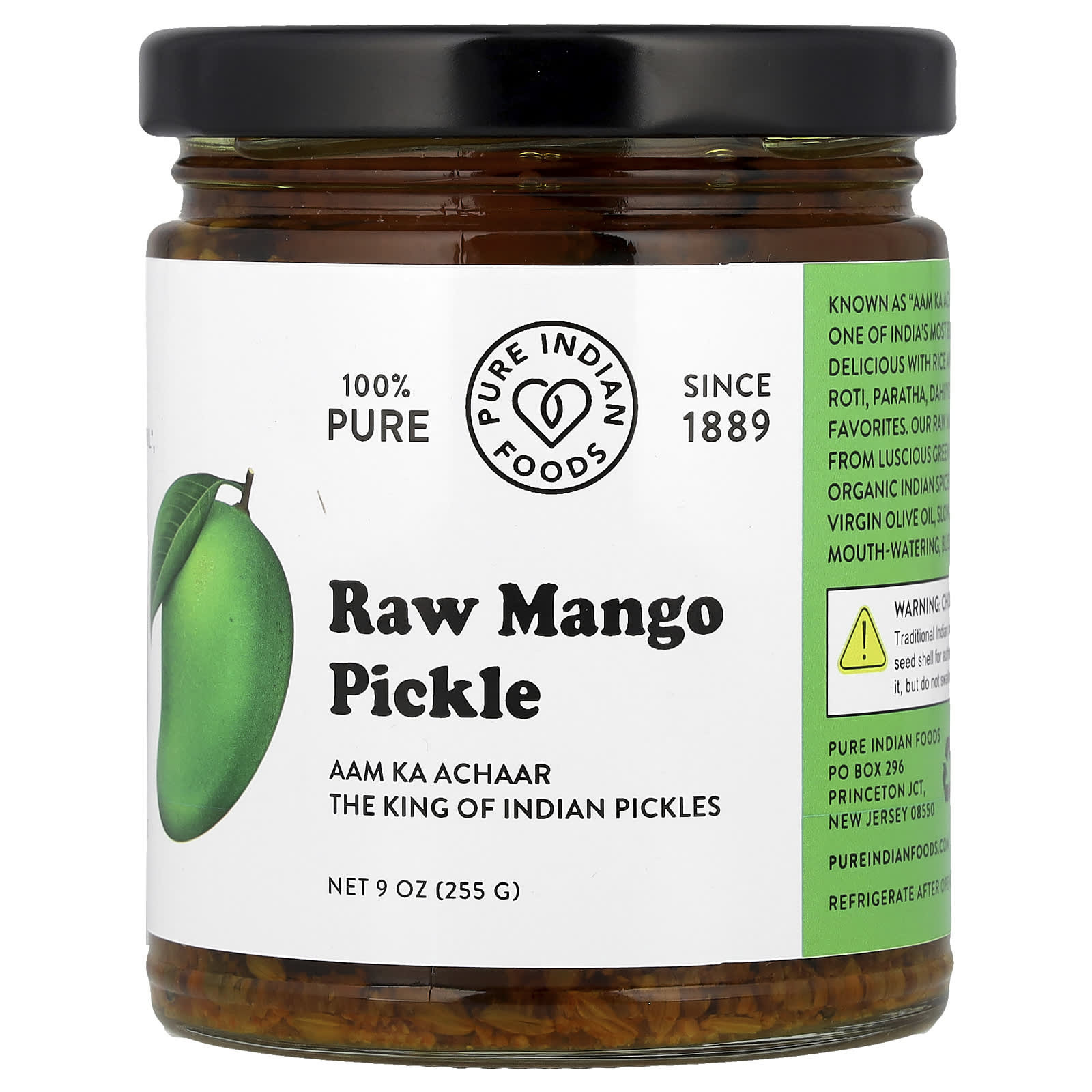 Pure Indian Foods, Raw Mango Pickle , 9 oz (255 g) - Image 1