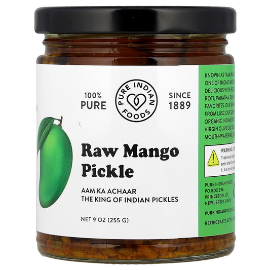 Pure Indian Foods, Raw Mango Pickle , 9 oz (255 g) - Image 1