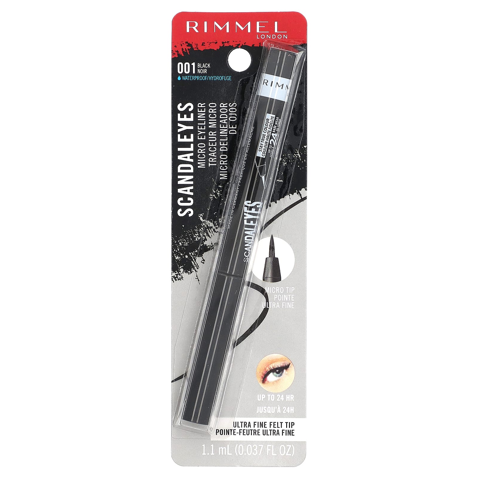 Rimmel London, Scandal'Eyes, Micro Eyeliner, 001 Black, 0.037 fl oz (1.1 ml) - Image 2