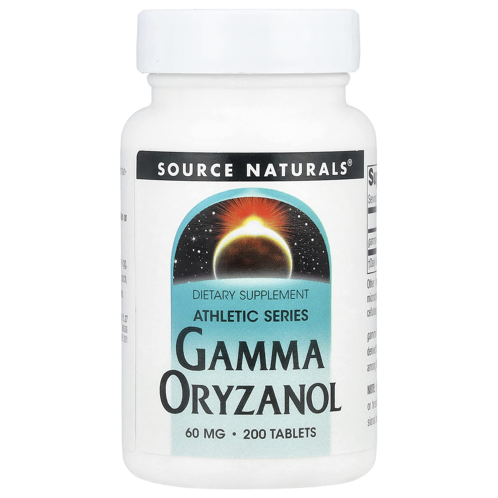 Source Naturals, Athletic Series, Gamma Oryzanol, 60 mg, 200 Tablets