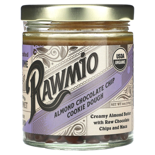 Rawmio, Almond Chocolate Chip Cookie Dough, 6 oz (170 g) - Image 1