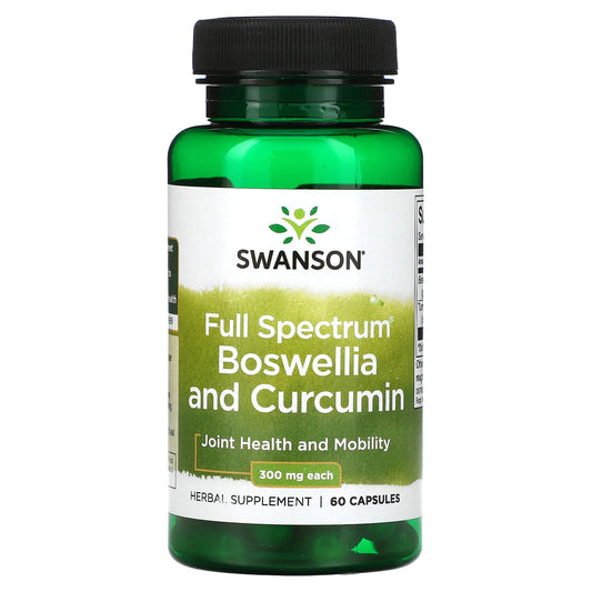 Swanson, Full Spectrum® Boswellia and Curcumin, 300 mg, 60 Capsules - Image 1