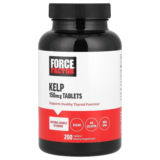 Force Factor Kelp Supplement for Thyroid Health - 200 Tablets - Image 1