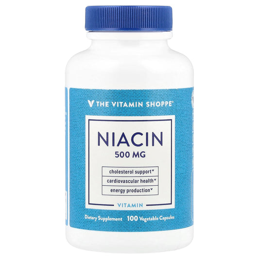 The Vitamin Shoppe, Niacin, 500 mg , 100 Vegetable Capsules - Image 1